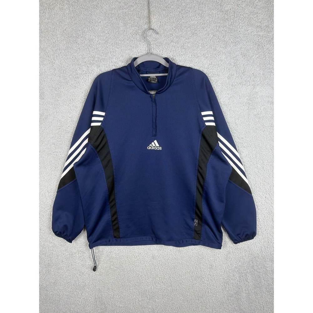VTG Adidas Performance 1/4 Zip Golf Pullover Men's XL Blue Center Logo